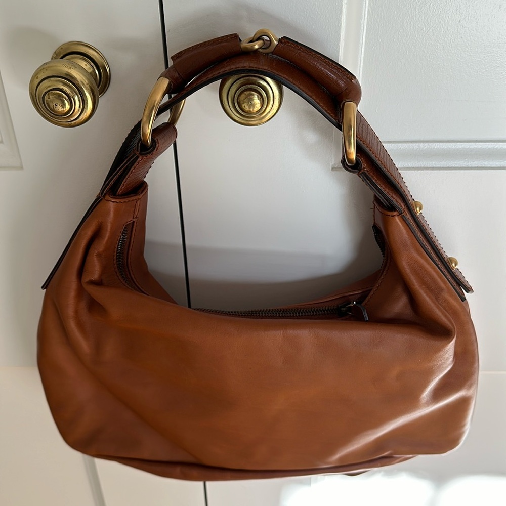 RARE GUCCI Authentic Leather Brown medium Horsebit Vintage Made in Italy